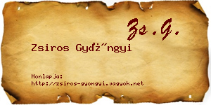 Zsiros Gyöngyi névjegykártya