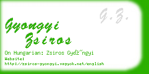 gyongyi zsiros business card